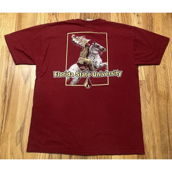Vintage Jerzees Florida State Seminoles Shirt Men Large Red FSU Graphic Tee 90s - Picture 2 of 6